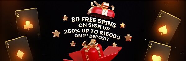 80 Free spins on signup + 250% BONUS up to €/$ 1000 on 1st deposit